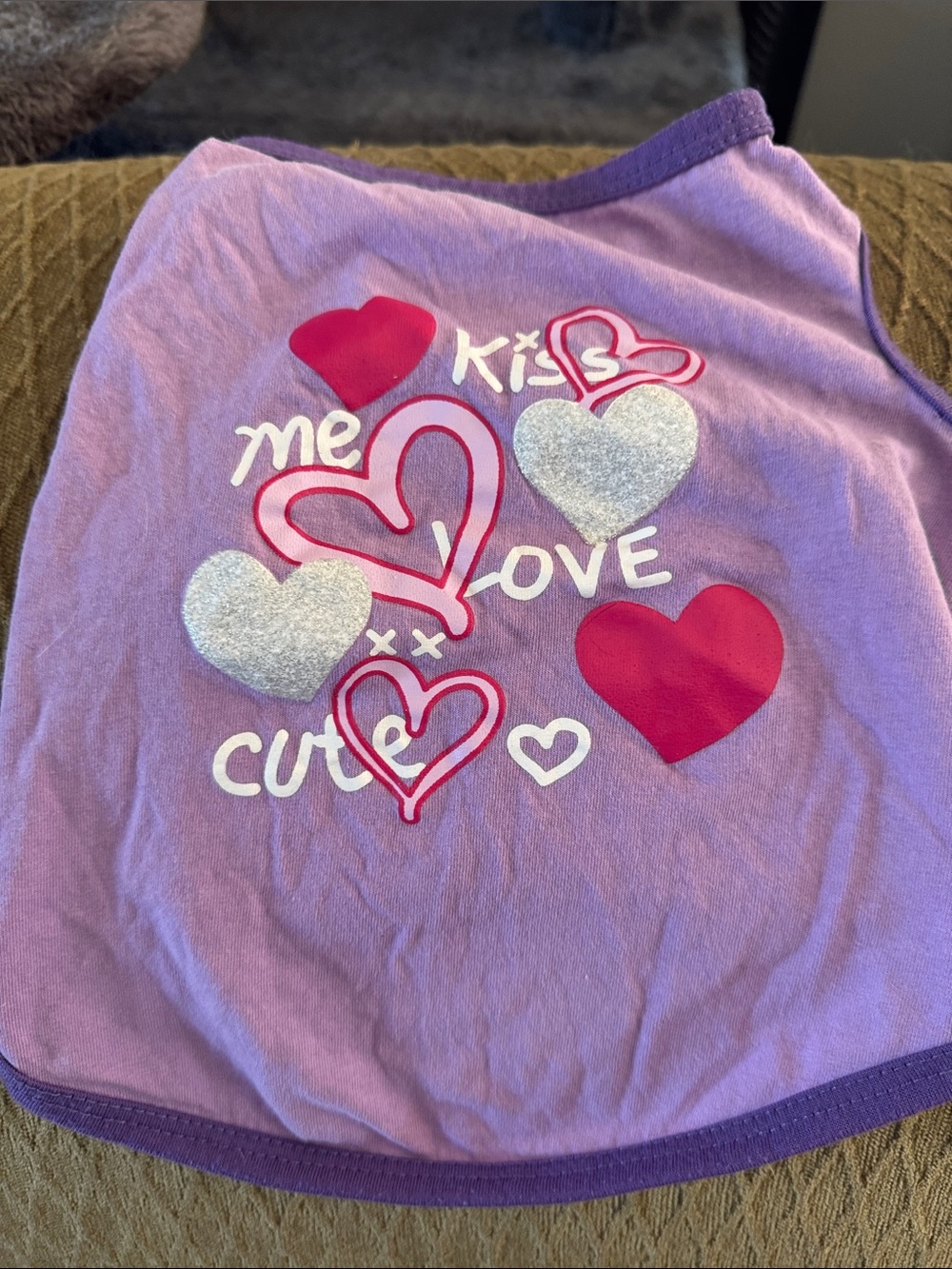DogsPurple Heart Graphic Tank Top - Love & Cute Design